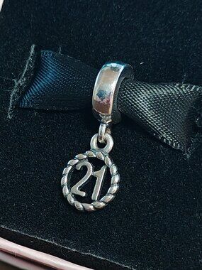 Authentic Pandora 21st Birthday Dangle Charm – 790496 Sterling Silver